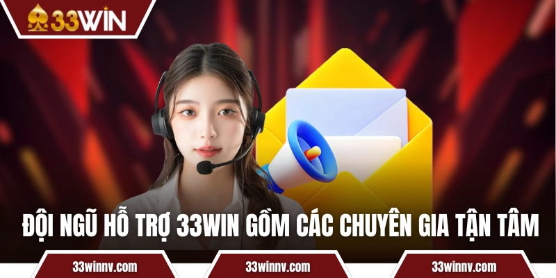 Đội ngũ hỗ trợ 33WIN gồm các chuyên gia tận tâm